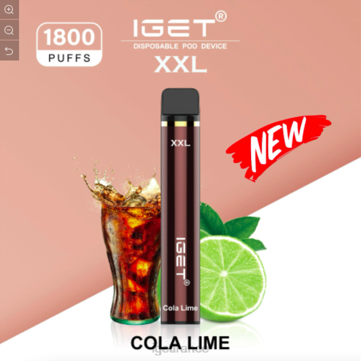 Vape X02H450 IGET xxl - 1800 bouffées cola et citron vert