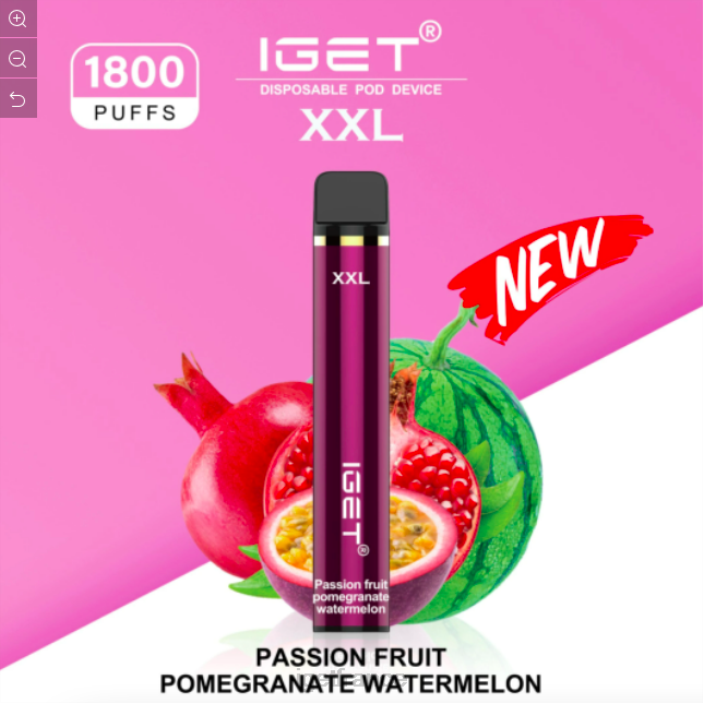 Shop X02H664 IGET xxl - 1800 bouffées pastèque grenade fruit de la passion