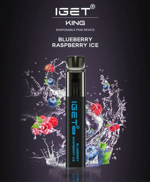 Vape X02H628 IGET king - 2600 bouffées glace myrtille-framboise