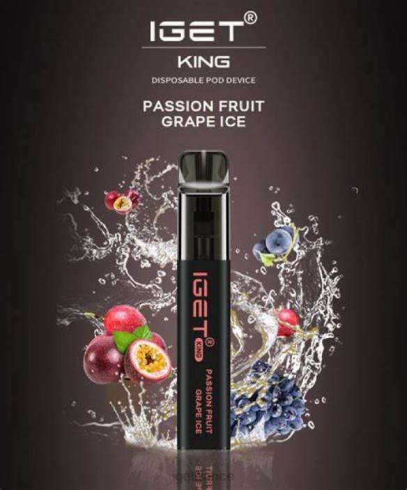 Bar X02H631 IGET king - 2600 bouffées glace aux raisins et aux fruits de la passion