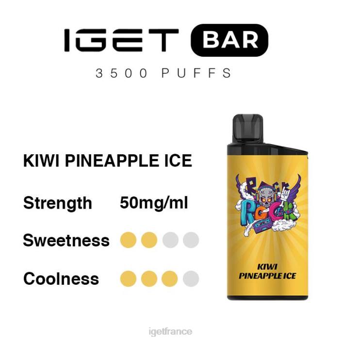 Bar Shop X02H287 barre IGET 3500 bouffées glace kiwi ananas