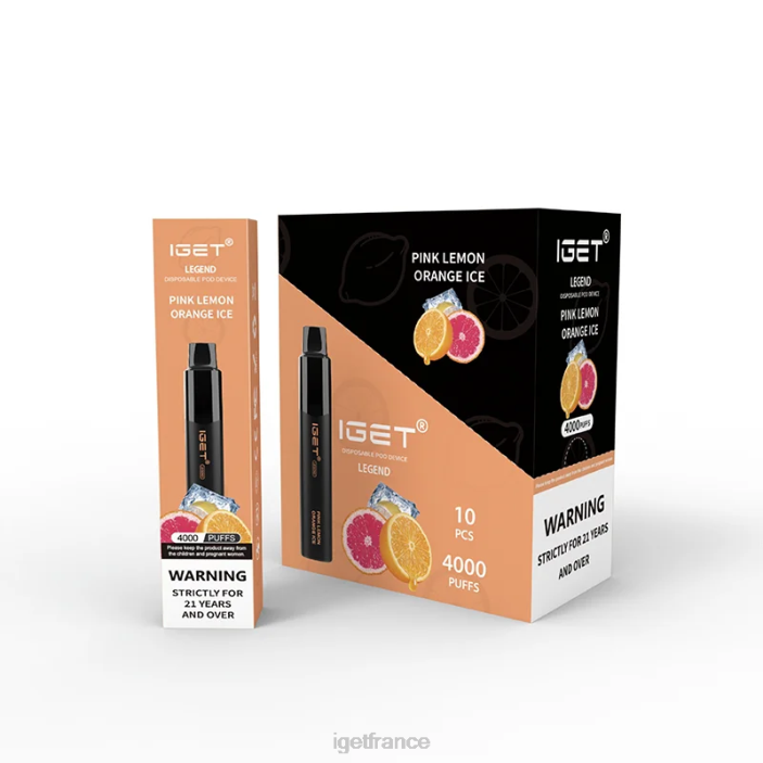 Shop X02H321 IGET Legend 4000 bouffées glace rose citron orange