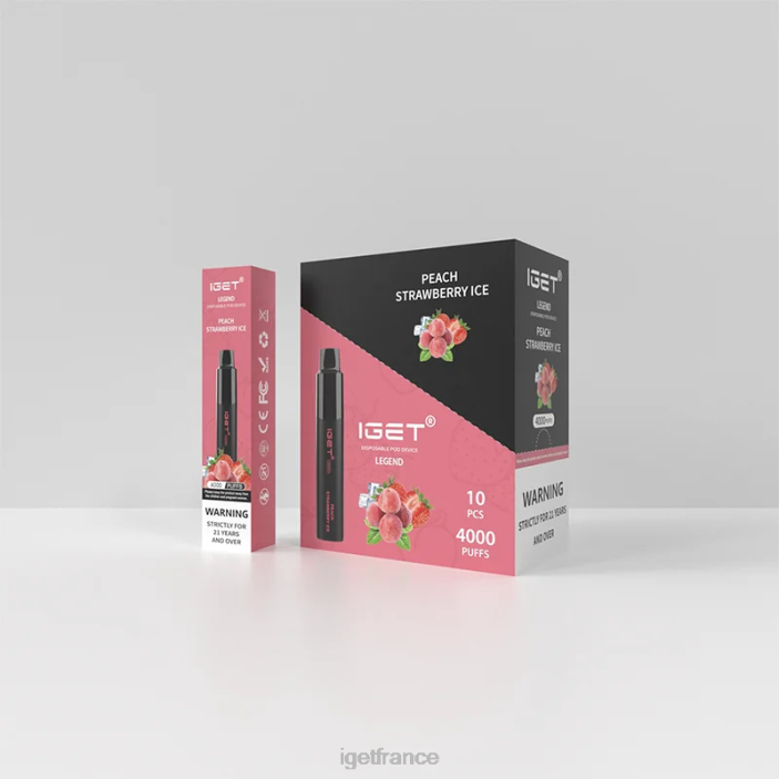 Vape Online X02H330 IGET Legend 4000 bouffées glace à la pêche et à la fraise