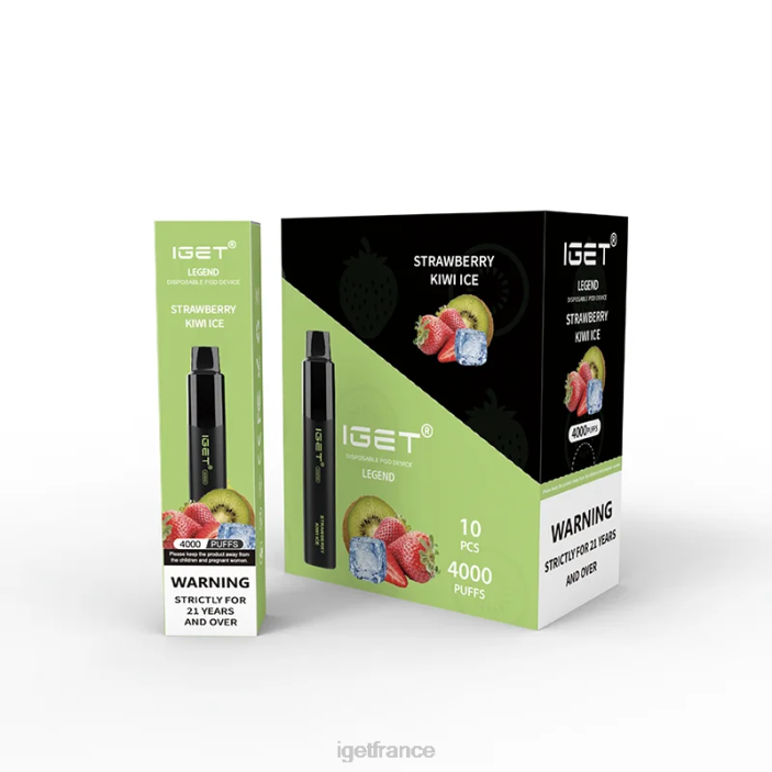 Vape X02H337 IGET Legend 4000 bouffées glace fraise kiwi