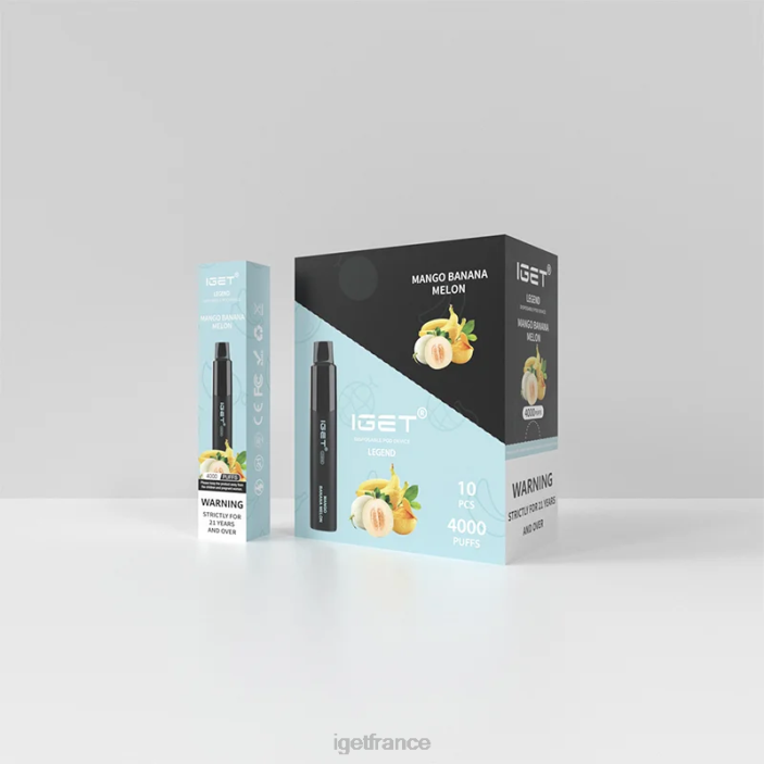 Vape Online X02H350 IGET Legend 4000 bouffées mangue banane melon