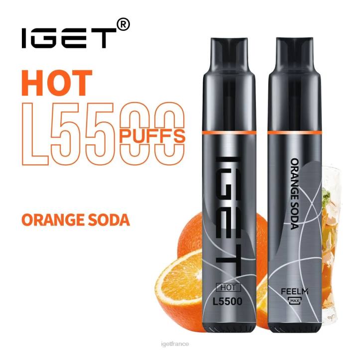 IGET Vape France X02H481 j'ai chaud - 5500 bouffées soda à l'orange