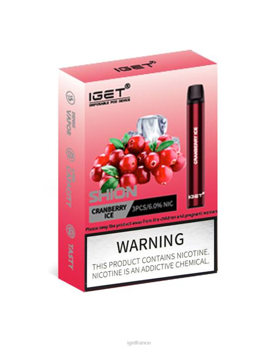 Vape France X02H12 3 x IGET Shion glace aux canneberges