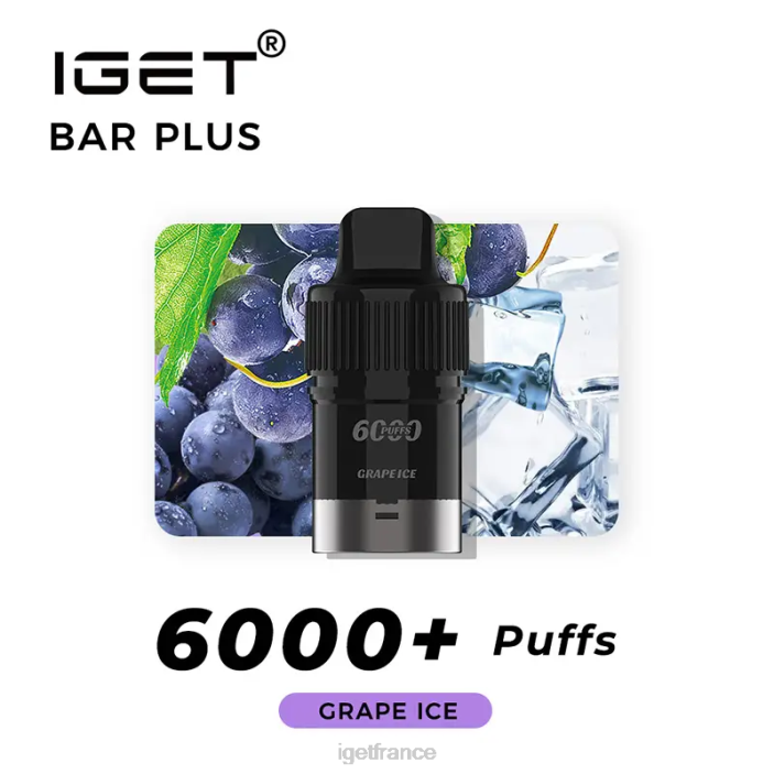 Vape Shop X02H258 IGET bar plus pod 6000 bouffées glace aux raisins