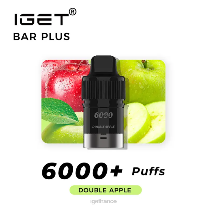 France X02H259 IGET bar plus pod 6000 bouffées double pomme